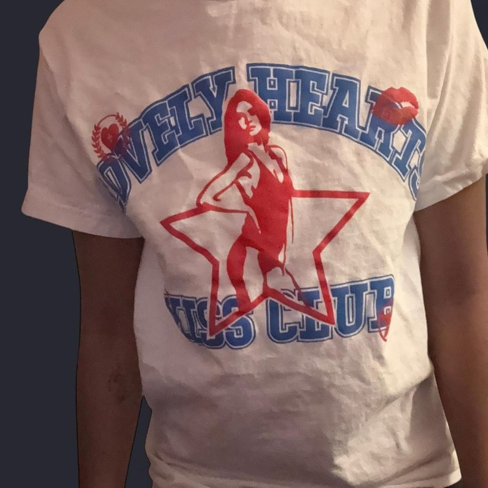 White Graphic KISS CLUB T-Shirt